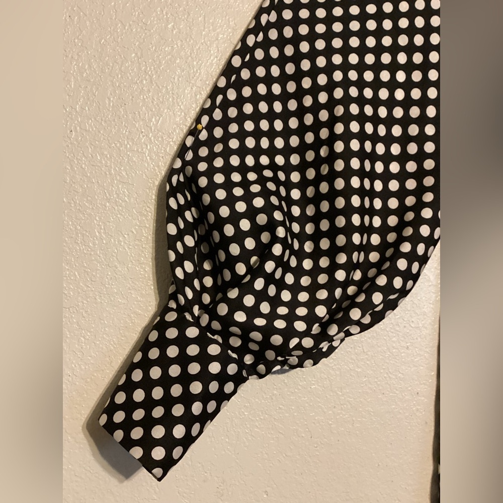 New Zara Black And White Polka Dot Dress - Picture 7 of 16